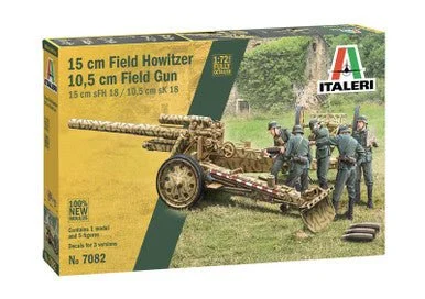 1/72 Italeri 15cm Field Howitzer w/10.5cm Field Gun w/5 Crew