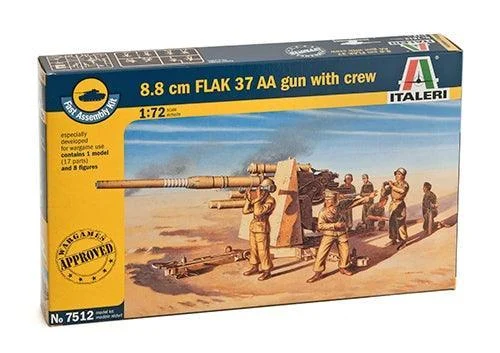 1/72 Italeri 8.8 Cm. Flak 37 AA Gun - Fast Assembly 7512