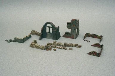 1/72 Italeri WWII Ruin Wall Sections & Sandbags