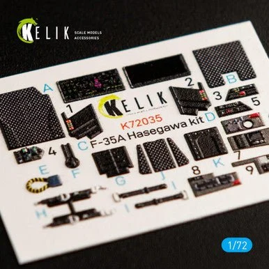 1/72 Kelik F-35A interior 3D decals for Hasegawa kit