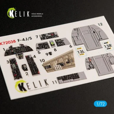 1/72 Kelik F-4J/S Phantom II interior 3D decals for Hasegawa kit