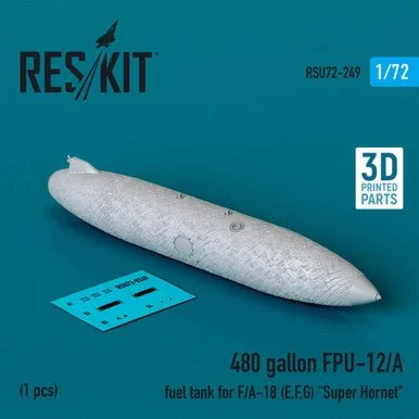 1/72 Reskit 480 gallon FPU-12/A fuel tank for F/A-18 (E,F,G) Super Hornet (1 pcs) (3D Printed) (1/72)