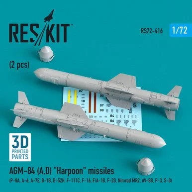 1/72 Reskit AGM-84 (A,D) Harpoon missiles (2 pcs) (3D Printing)