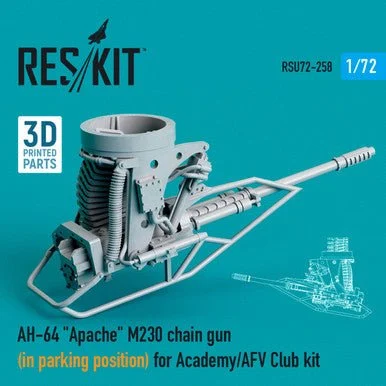 1/72 Reskit AH-64 Apache M230 chain gun (in parking position) for Academy / AFV Club kit (3D printing)
