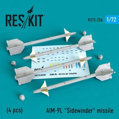 1/72 Reskit AIM-9L "Sidewinder" missile (4 PCS) (1/72)