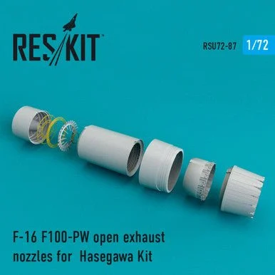 1/72 Reskit F-16 F100-PW open exhaust nozzles for Hasegawa Kit (1/72)