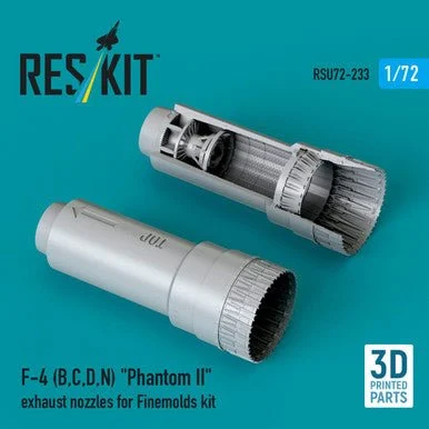 1/72 Reskit F-4 (B, C, D, N) Phantom II exhaust nozzles for Finemolds kit (3D Printed)
