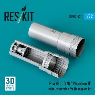 1/72 Reskit F-4 (B, C, D, N) Phantom II exhaust nozzles for Hasegawa kit (3D Printed)