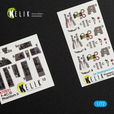 1/72 Reskit Kelik F-4 (C,D) "Phantom II" Interior 3D Decals for Hasegawa kit