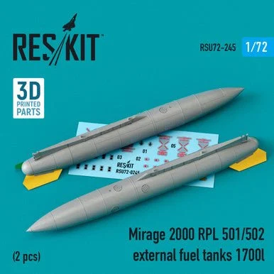 1/72 Reskit Mirage 2000 RPL 501/502 external fuel tanks 1700lt (2 pcs) (3D printing)
