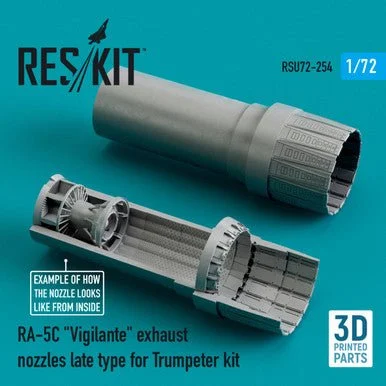 1/72 Reskit RA-5C Vigilante exhaust nozzles late type for Trumpeter kit (3D printing)