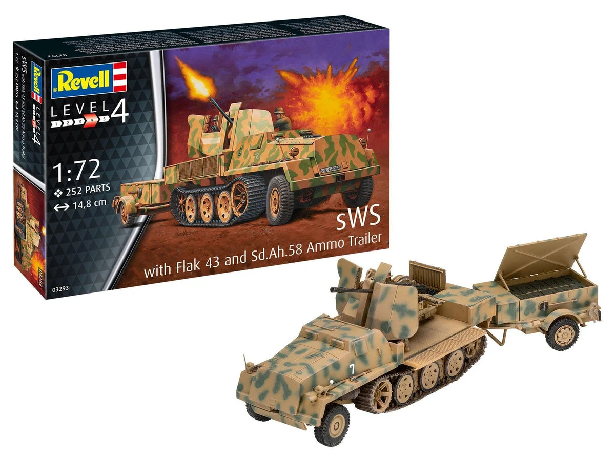 1/72 Revell Germany sWS mit Flak-Aufbau als Sfl. mit 3.7cm Flak 43 - 3293