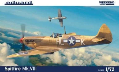 1/72 WWII Spitfire Mk VIII British Fighter (Plastic Kit) - Eduard