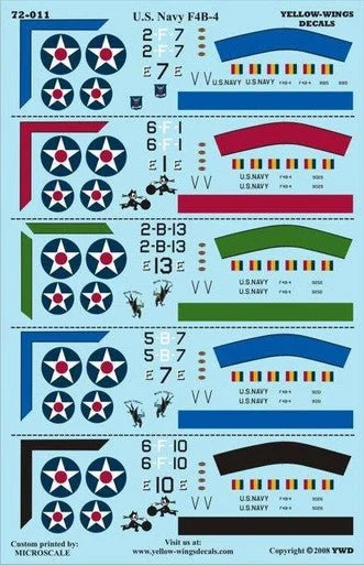 1/72 Yellow Wings Decals Boeing F4B-4 Bi-Plane Fighter