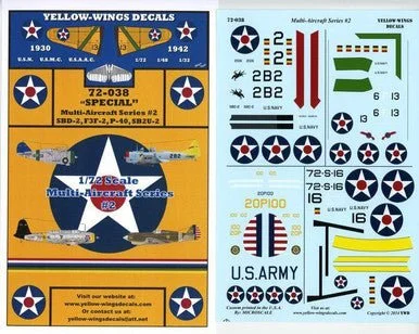 1/72 Yellow Wings Decals Multi-Aircraft Series Part-2