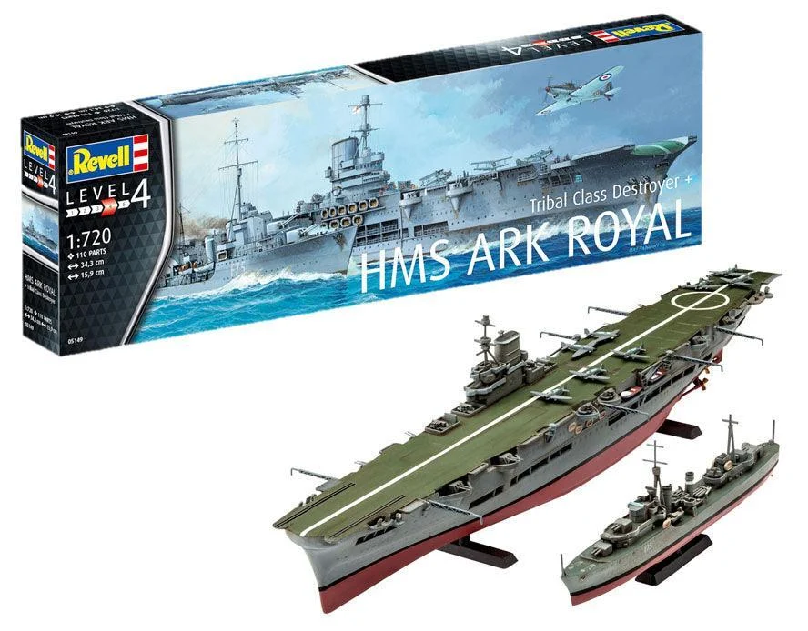 1/720 Revell Germany HMS Ark Royal & Tribal Class Destroyer 5149 - Revell-Germany