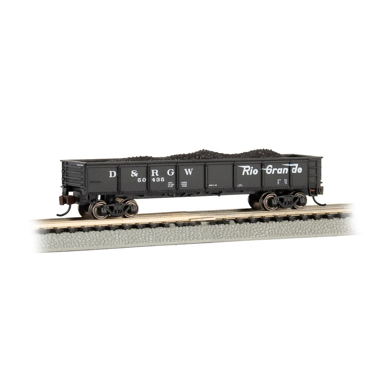 Bachmann N Scale 40' Gondola D&RGW #50435/blk - BAC17254