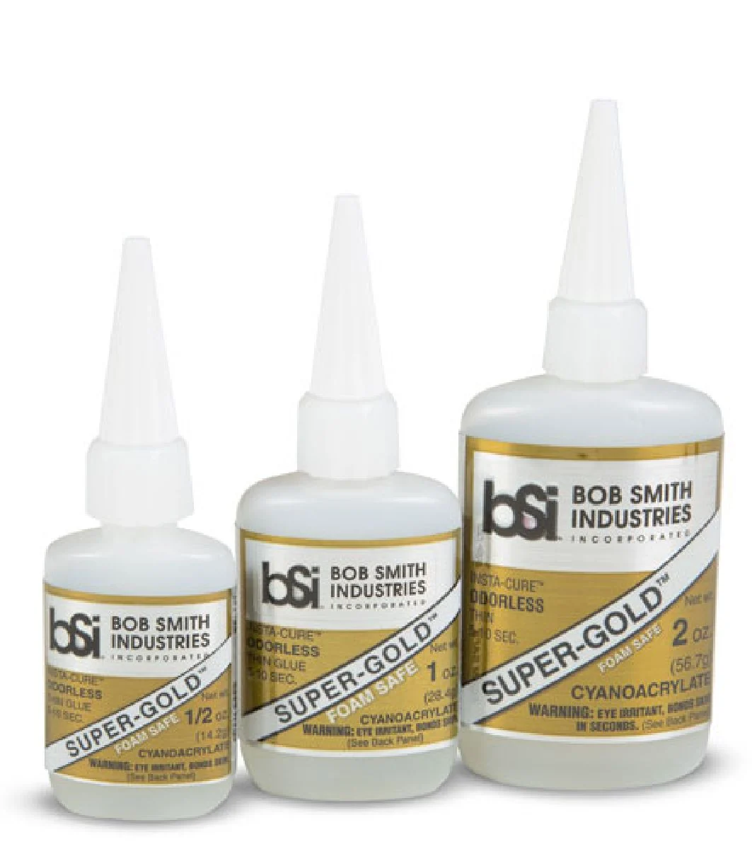 Bob Smith Industries SUPER-GOLD Thin Odorless Foam Safe CA Glue 1oz 122