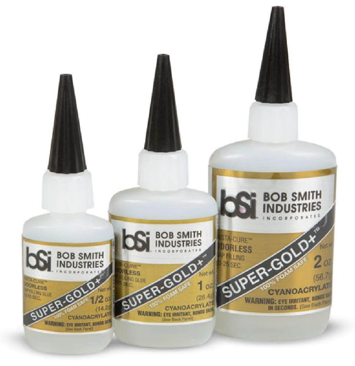 Bob Smith Industries SUPER-GOLD+ Gap Filling Odorless Foam Safe CA Glue 1/2oz 126