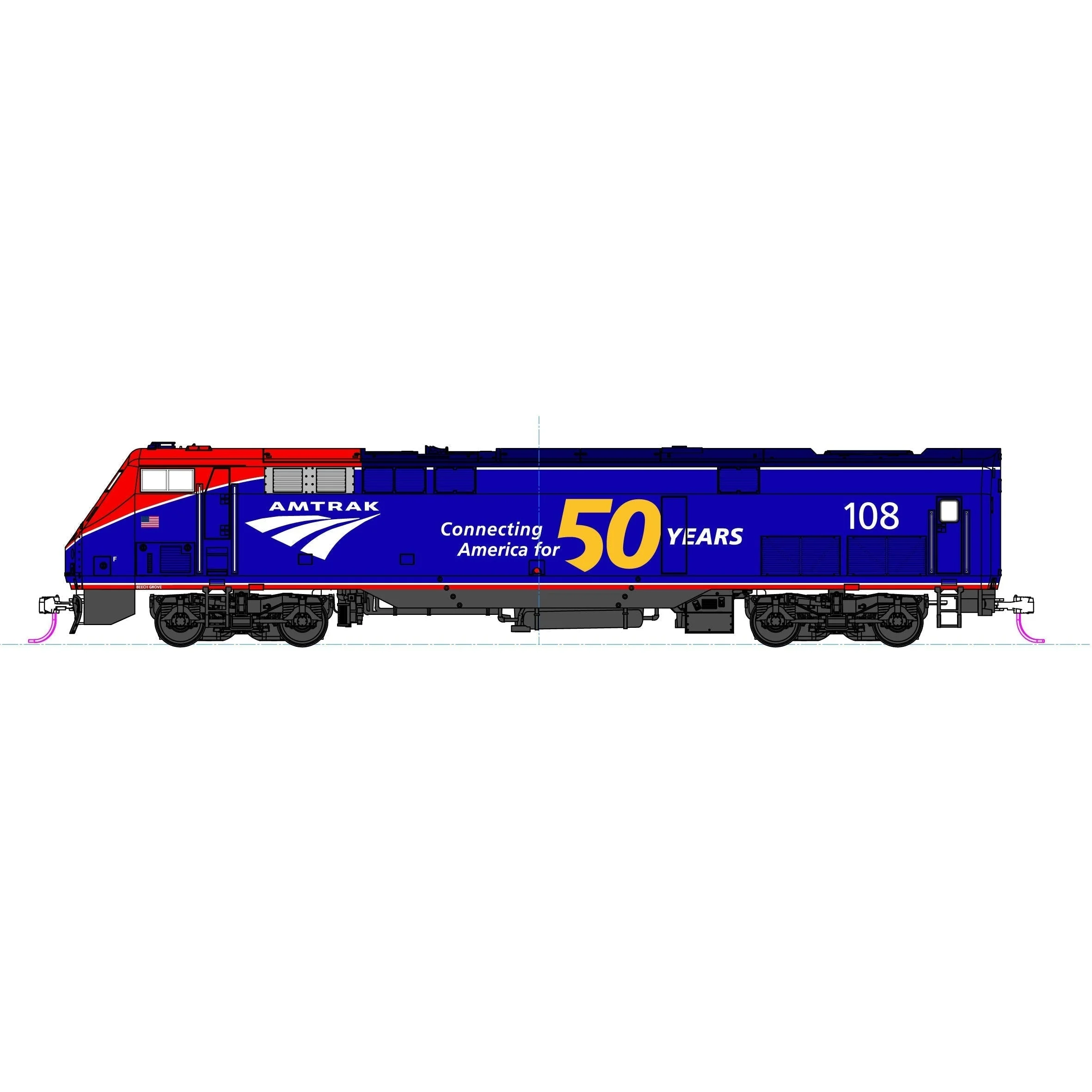 Kato N Scale Amtrak PhIV #108 50th Anniversary P42 Diesel DCC - KAT1766037DCC