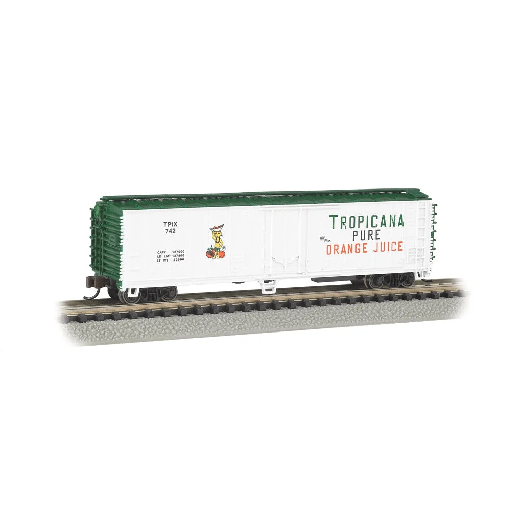 Bachmann N Scale 50' Steel Reefer Tropicana/wht - BAC17954
