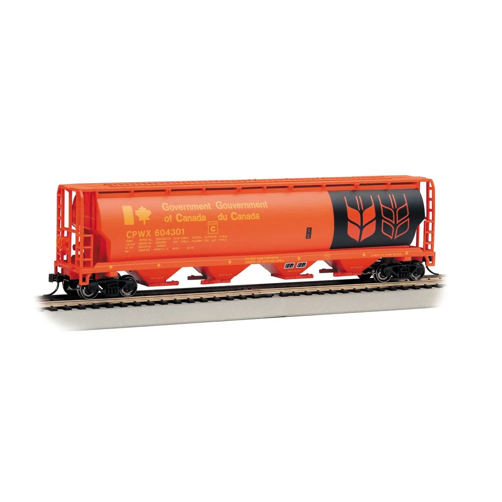 Bachmann HO Scale 4-Bay Cyl.Hopper Gov't of Canada/red - BAC19134