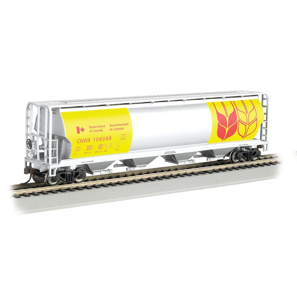 Bachmann HO Scale 4-Bay Cyl.Hopper Gov't of Canada/yel - BAC19136