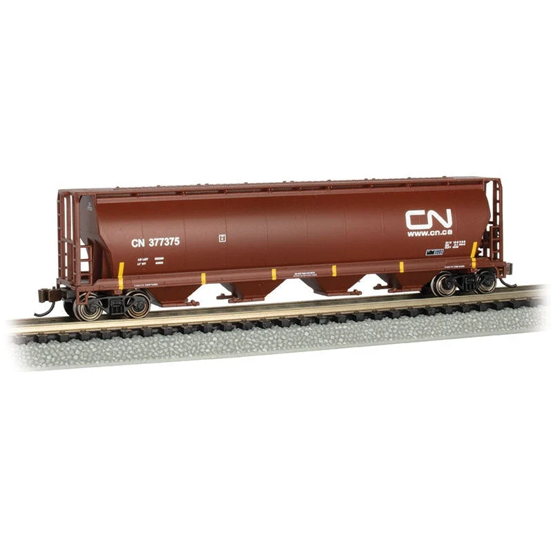 Bachmann N Scale Canadian National #377375 4 Bay Cylindrical Grain Hopper - BAC19161