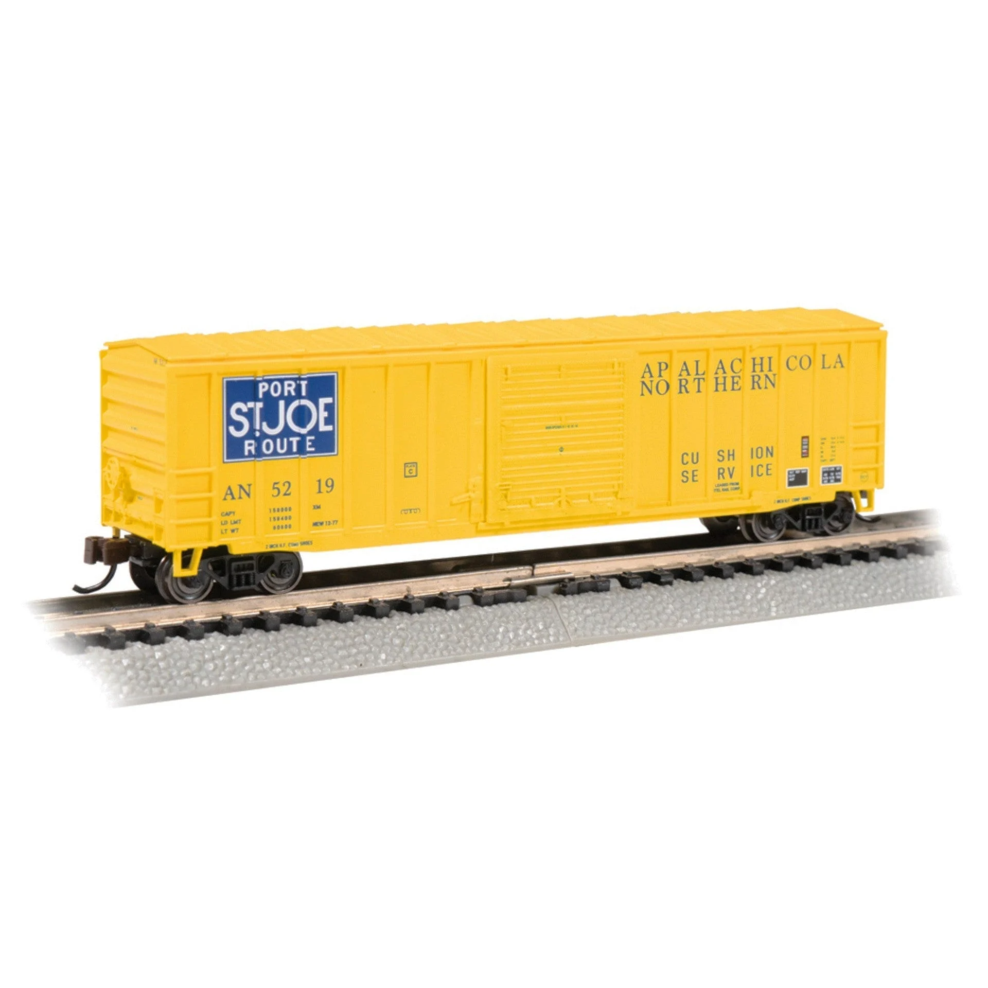 Bachmann N Scale 50' Boxcar Port St. Joe Route (Apalachicola Northern) #521 - BAC19666