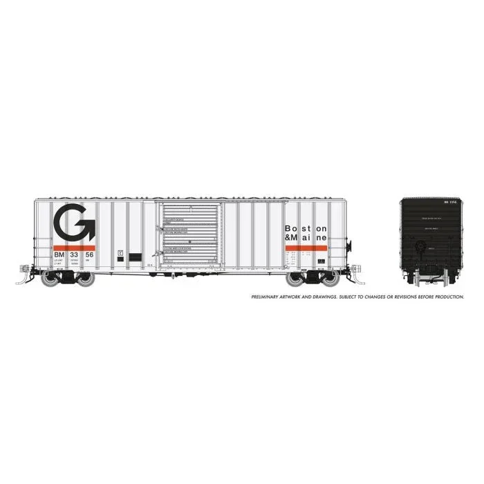 Rapido HO Scale PC&F 5241 Boxcar Guilford B&M #3263 - 198003A