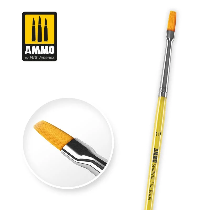 Ammo Mig Synthetic Flat Brush Size 10 - Ammo Mig Jimenez