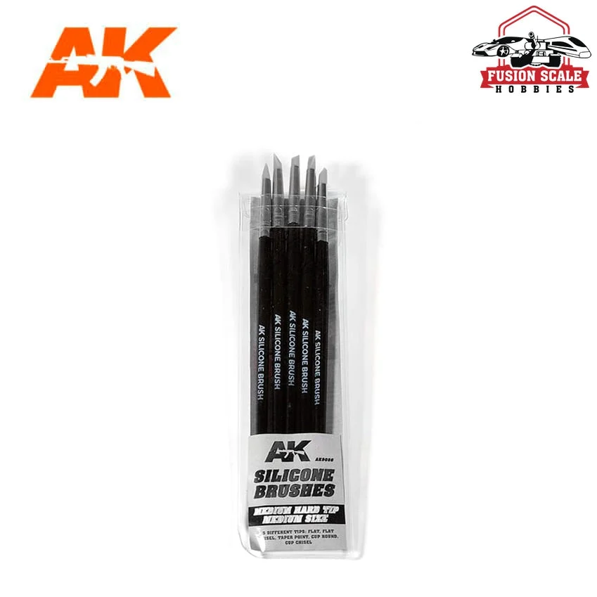 AK interactive Silicone Brushes Medium Hard Tip Medium Size AKI9086