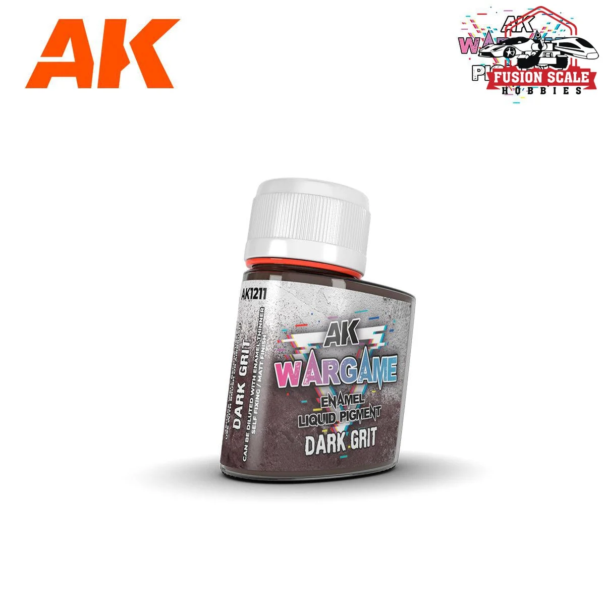 AK Interactive Wargame Enamel Liquid Pigments Dark Grit 35ml