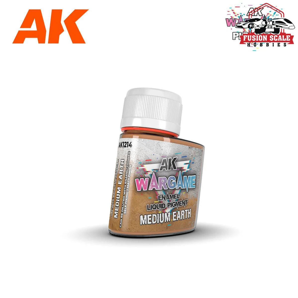 AK Interactive Wargame Enamel Liquid Pigments Medium Earth 35ml.