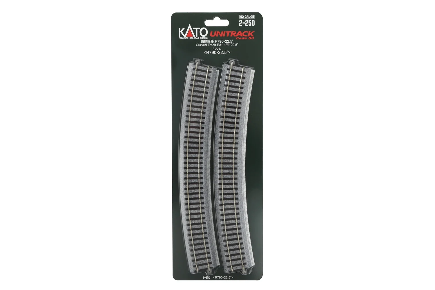 Kato HO Scale R790-22.5 Curve Track 4pc 2250
