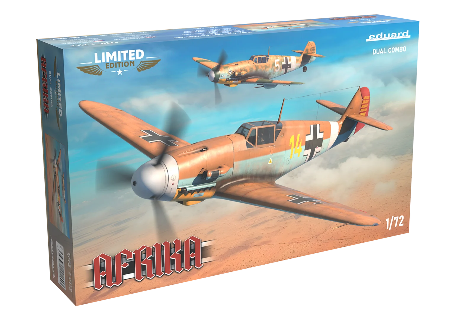 Eduard 2112 Afrika Dual Combo Bf 109 F-4/G-2/G-4 1:72 Aircraft Model Kit – Limited Edition