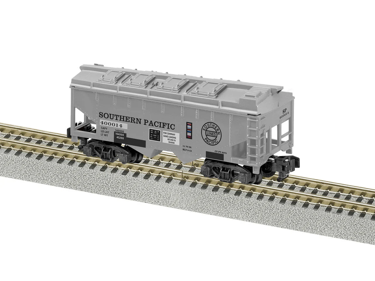 Lionel 2219091 S Scale Southern Pacific 2-Bay Covered Hopper #400014 - A/F
