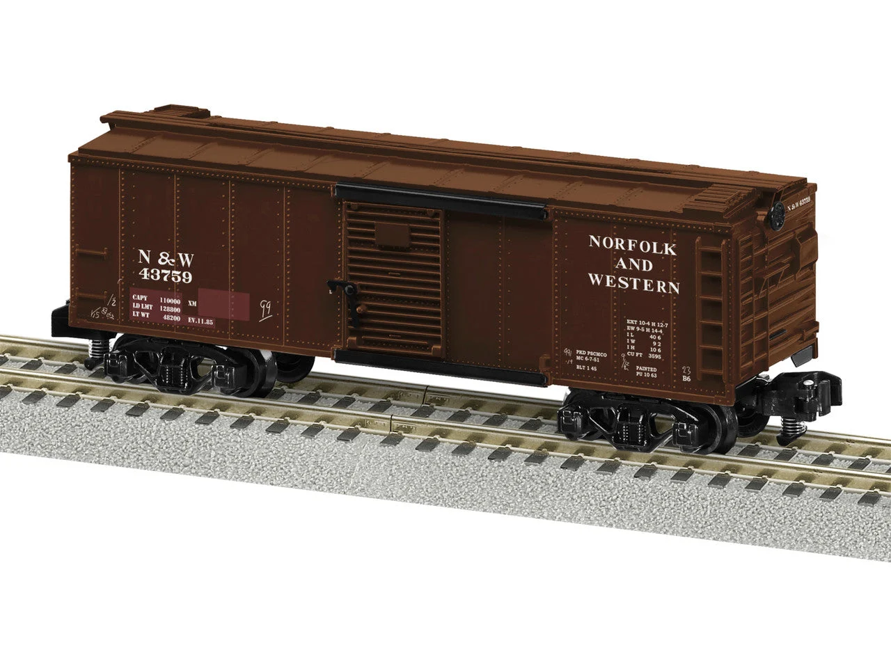 Lionel 2219122 S Scale Norfolk & Western Boxcar #43759 - A/F