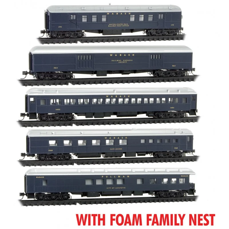 Micro Trains N Scale Wabash Cannonball 5-pack - FAMILY FOAM - Rel. 05/23