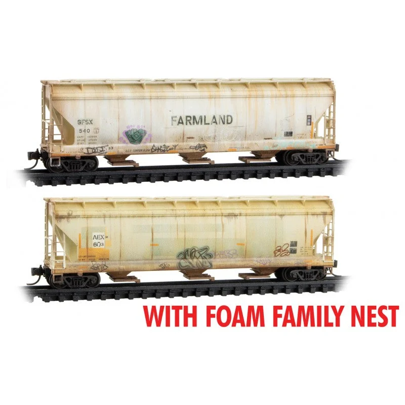 Micro Trains Line N Scale Agribusiness weathered 2 Pack - Foam Family Nest GFSX 540 & AEX 540, 603
