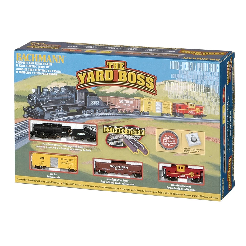 Bachmann N Scale Yard Boss SF Steam Freight Set/0-6-0 - BAC24014