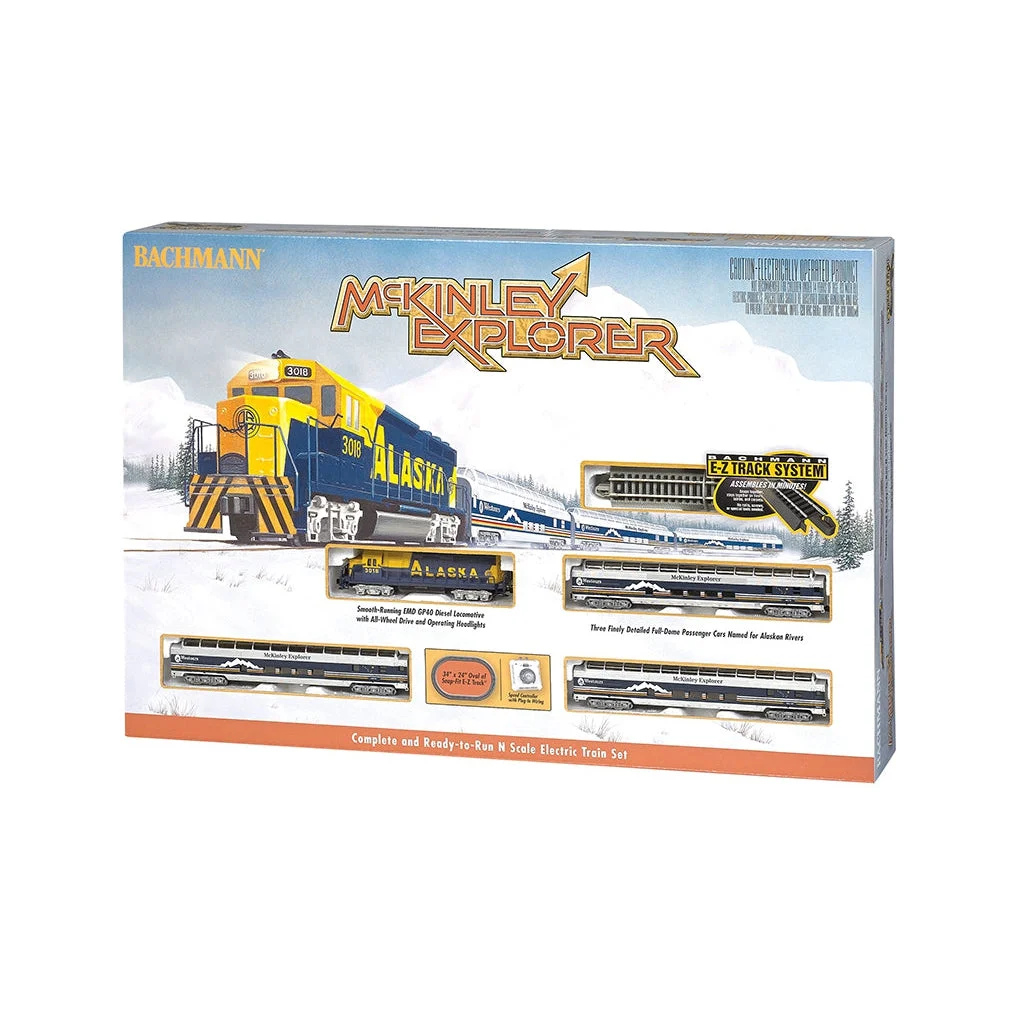 Bachmann N Scale Alaska Mckinley Explorer Passenger Set/GP40 Diesel - BAC24023