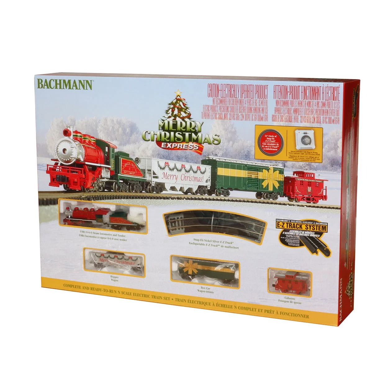 Bachmann N Scale Merry Christmas Steam Freight Set/0-6-0 - BAC24027