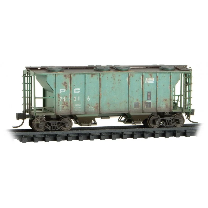 Micro Trains N Scale Pennsylvania PS-2 2 Bay Covered Hopper Rd# PC 74216