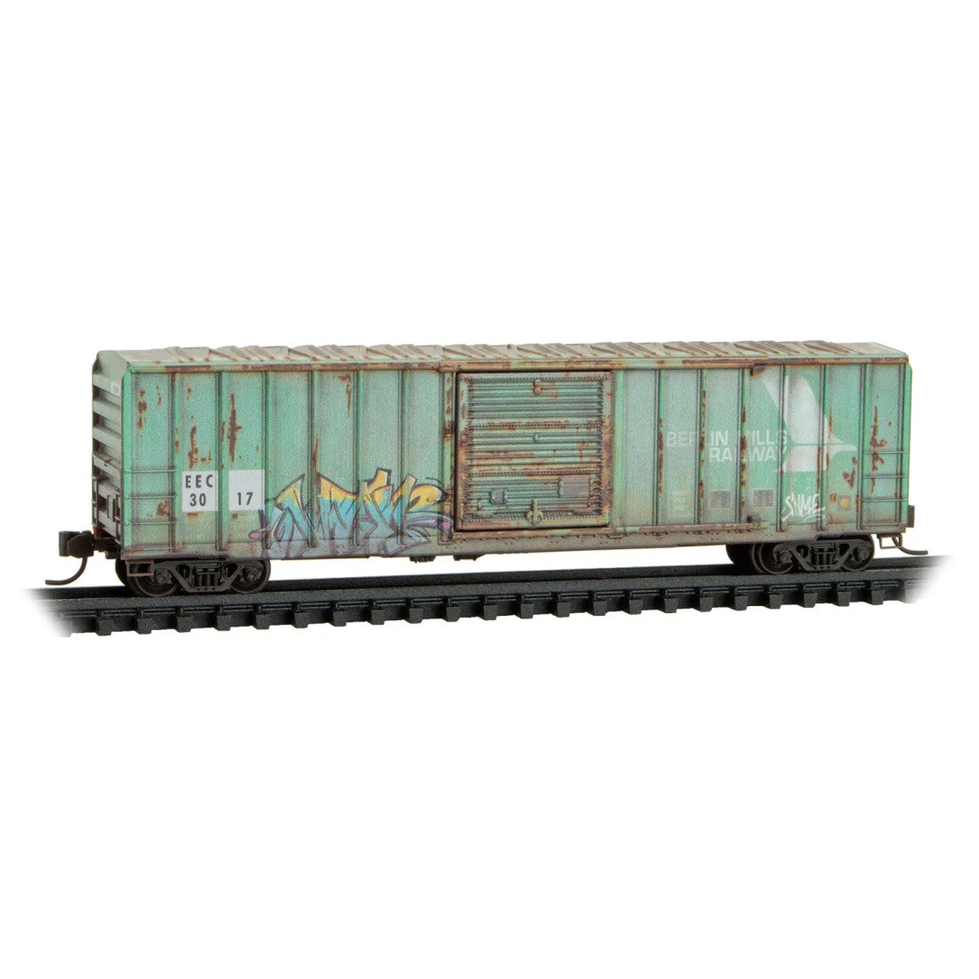 Micro Trains N Scale EEC/Ex-Berlin Mills 50' Rib Side Box Car Single Door w/o Roofwalk RD# EEC 3017
