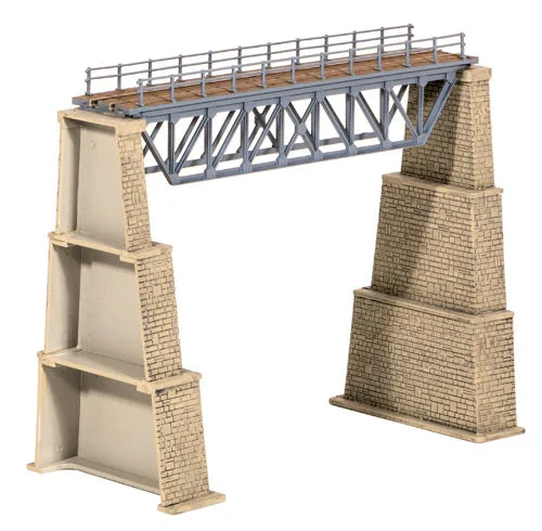 Peco N Scale Steel Truss Bridge with Stone Piers - 240