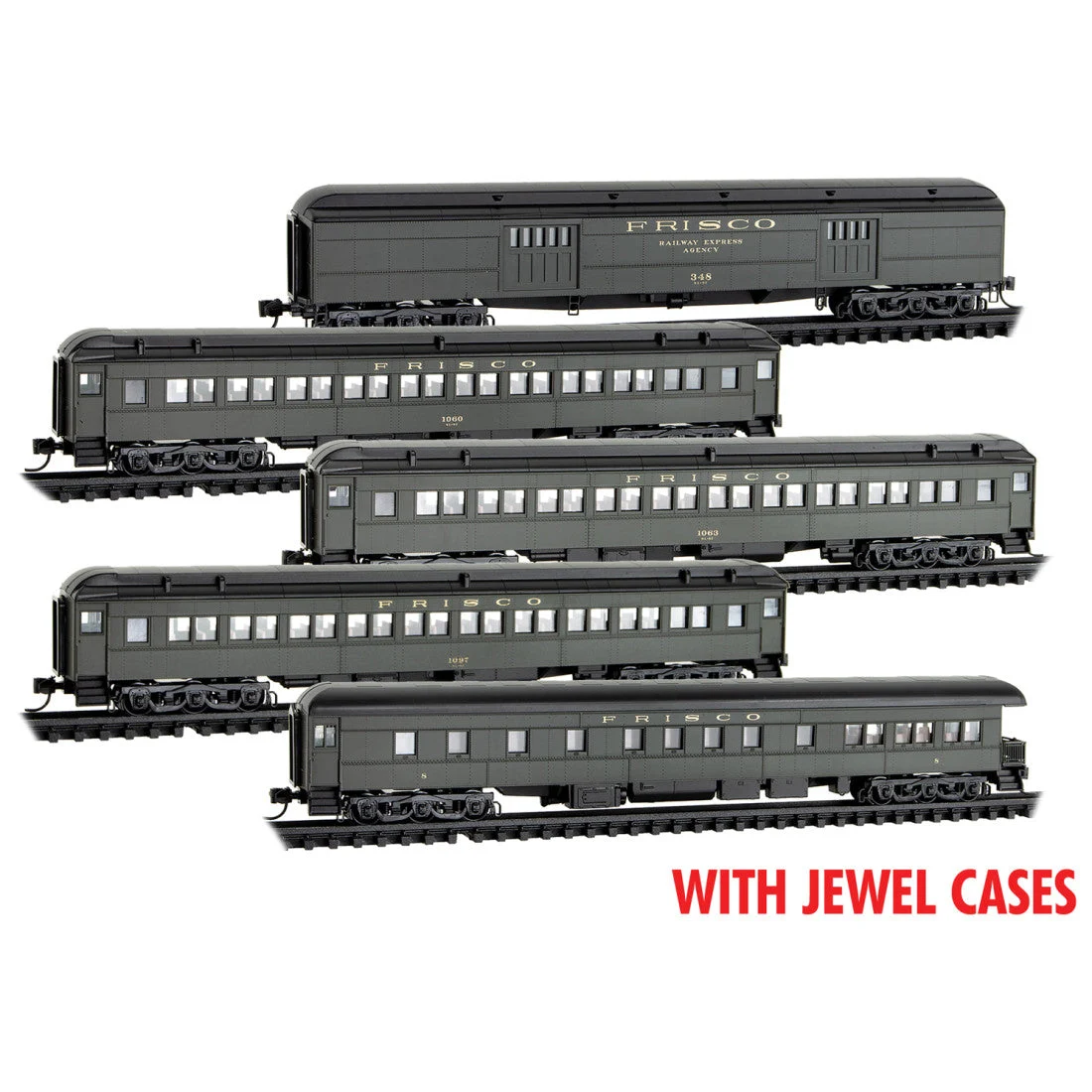 Micro Trains Line N Scale Frisco Heavyweight Passenger Card 5 Pack