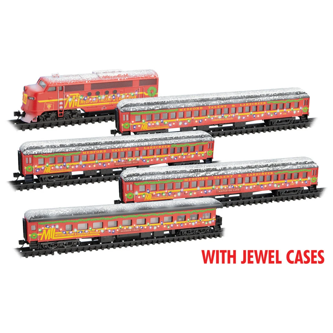 Micro Trains Line N Scale Medford, Talent & Lakecreek Christmas Set 2024 RD# MTL 1975, 158, 169, 199, 177