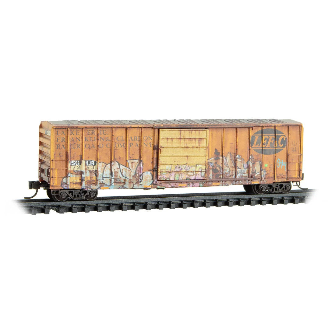 Micro Trains N Seminole Gulf/ex-LEF&C 50' Rib Side Box Car Plug Door w/o Roofwalk RD# SGLR 7253