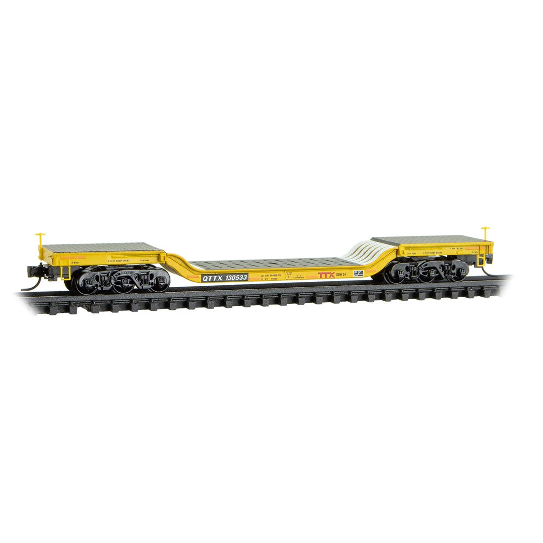 Micro Trains Line N TTX Heavyweight Depressed Center Flat Car RD# QTTX 130533
